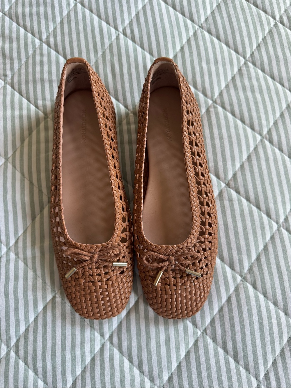 Nordstrom Leather Woven Ballet Flats